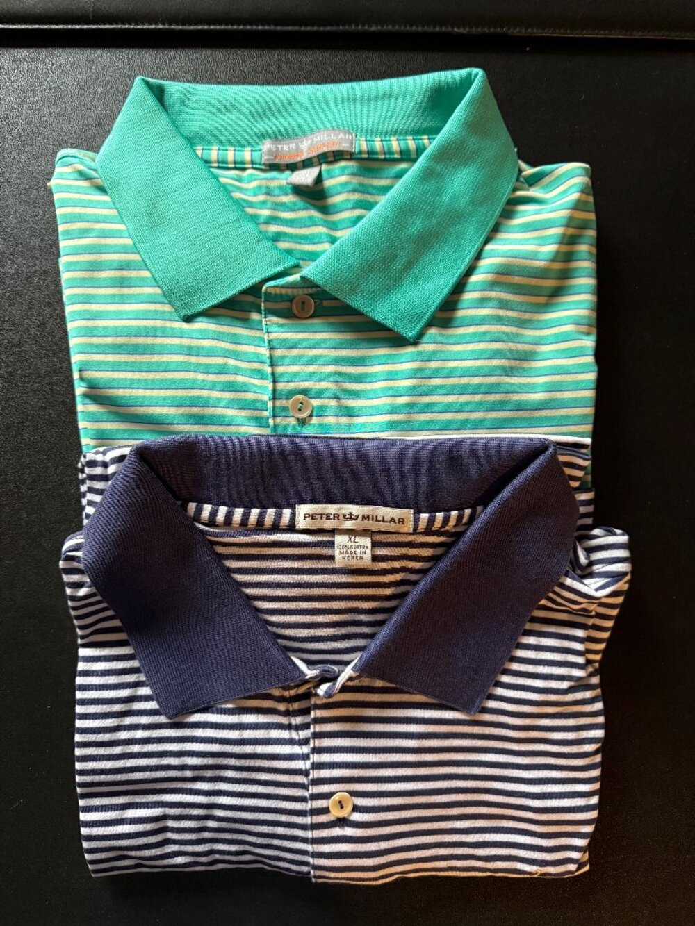 Peter Millar SET of TWO Lakeside Golf Club Striped Polos